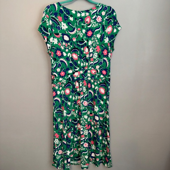 EUC Boden Amelie Print Jersey Dress Green Floral Size 10R 10 Regular - Picture 5 of 6
